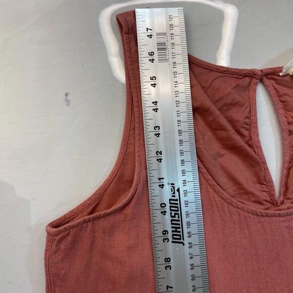 Nicole Miller New York Tiered Linen Blend Dress Mauve Sleeveless L - Picture 13 of 15